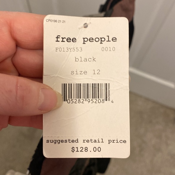 NWT Free people strapless black zipper front crinkle dress. Size 12. - Picture 6 of 14